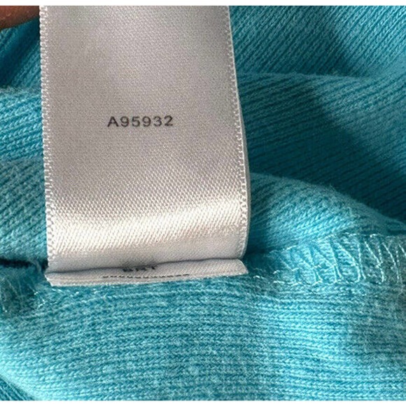 Womens Quacker Factory 3/4 Sleeve Zebra Heart Bling V-Neck Knit Top Aqua Size L - Picture 8 of 8